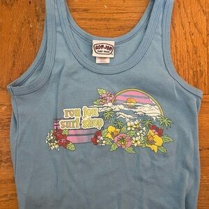 Ron Jon Blue Tank Top with Colorful Graphic